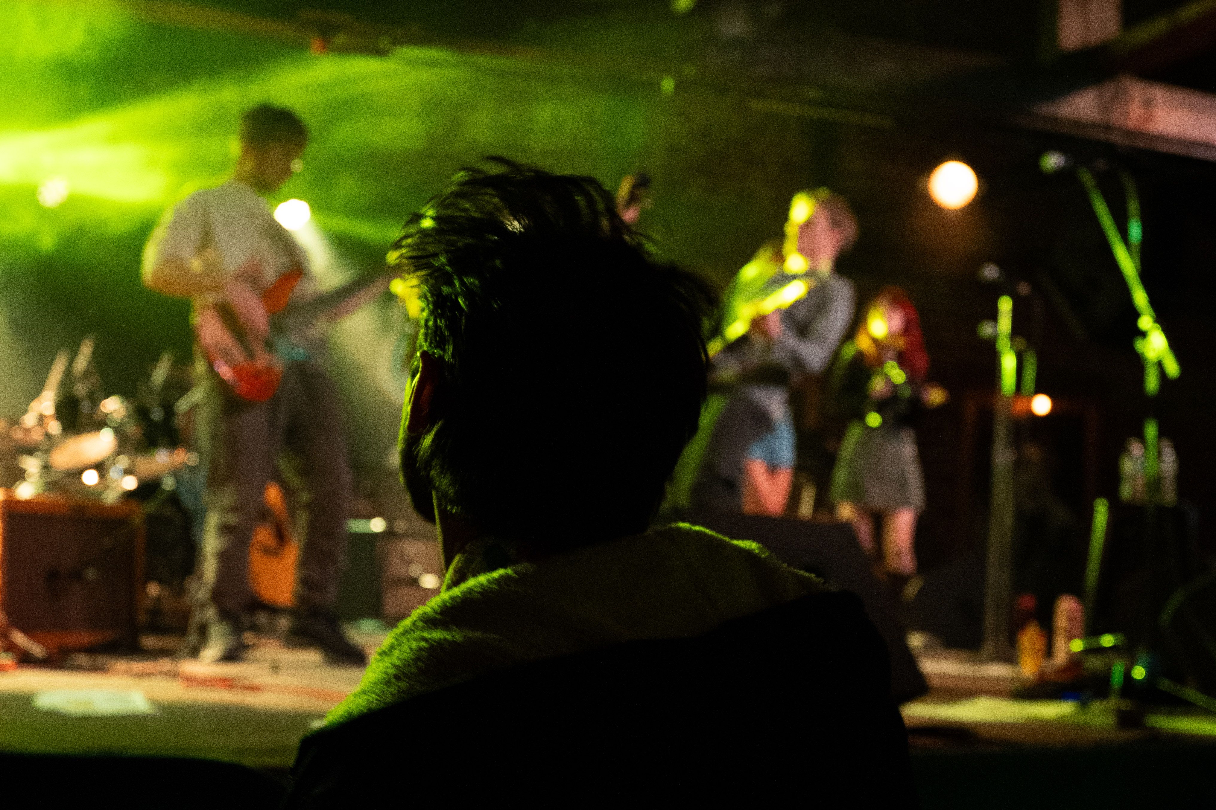 Band playing on stage.