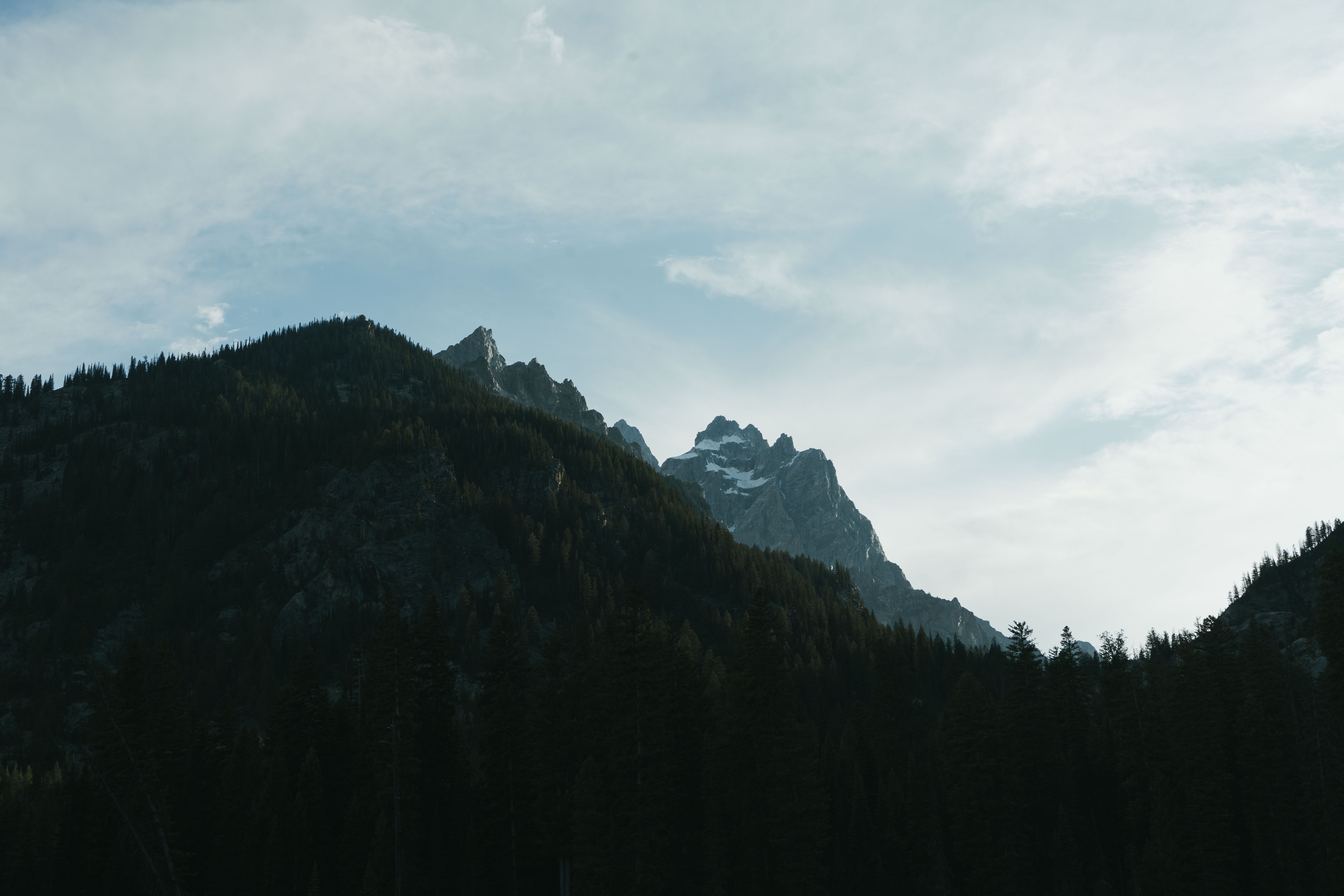 Yellowstone Lake from a distance, with a storm approaching.